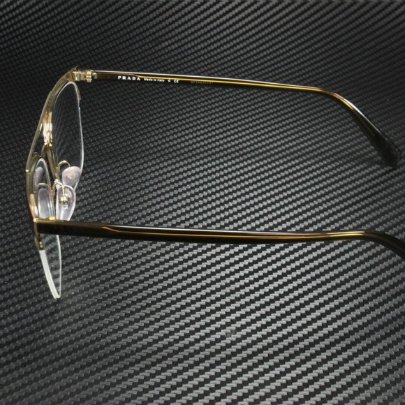Matte Brown Prada Gold 54mm Eyeglasses - Picture 2 of 4